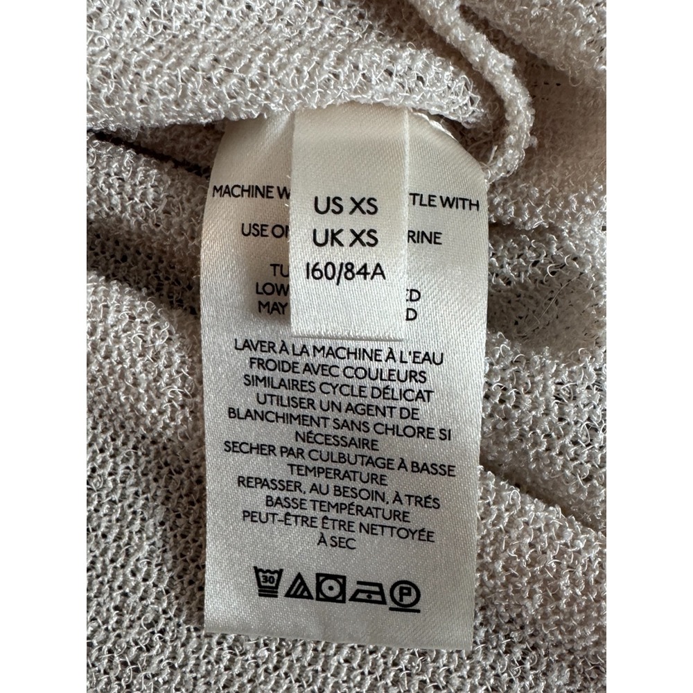 Free People Oversized Knit Balloon Sleeve Blue Bell‎ Henley XS Beige Long Sleeve - Picture 8 of 14